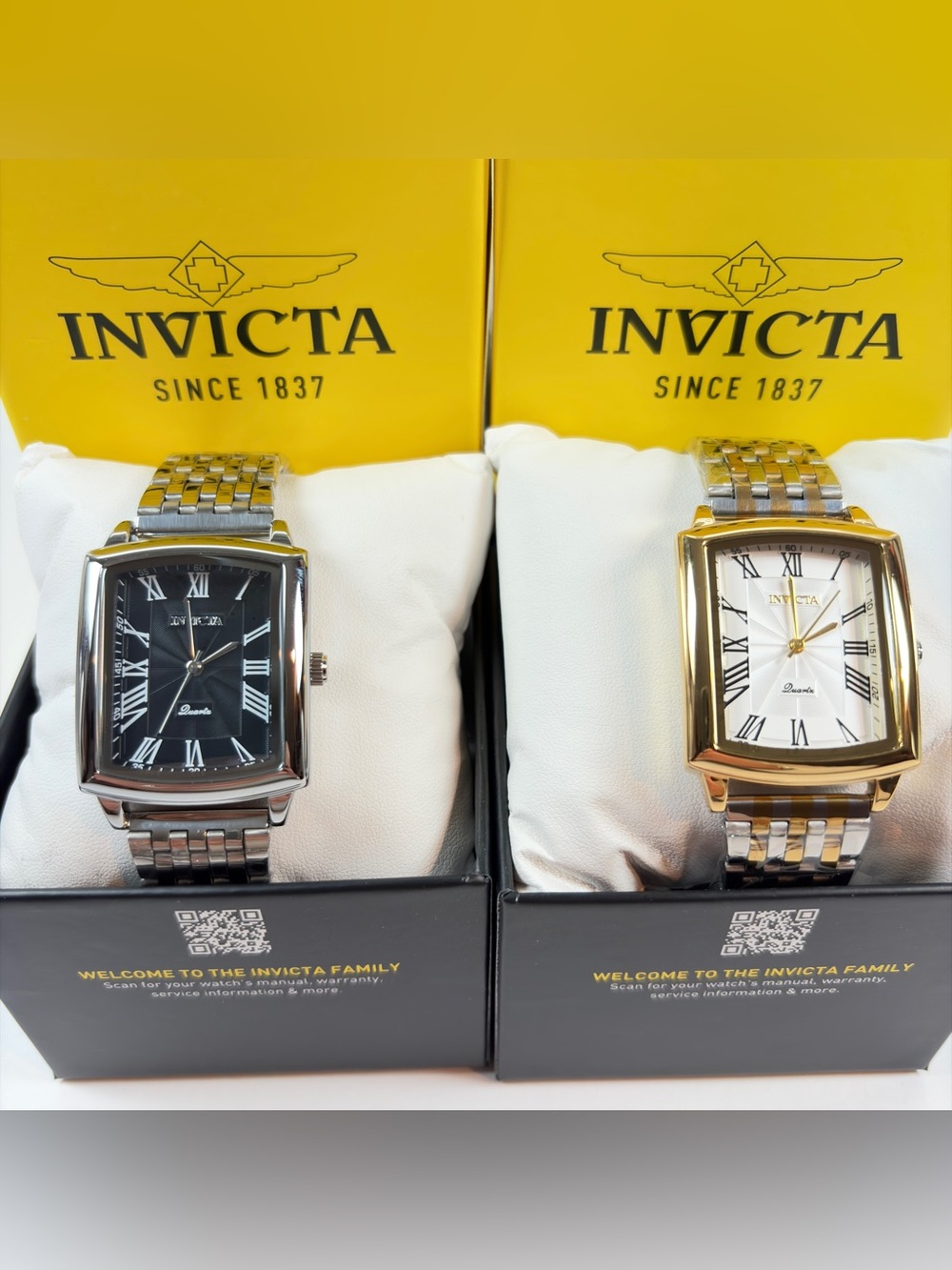Invicta Celestial 32mm Men’s Rectangular Dress Watches LOT of 2 NIB
